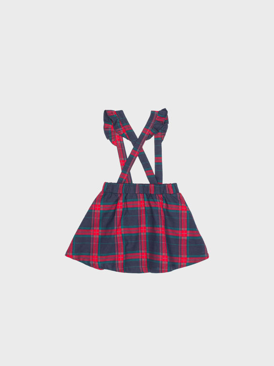 Picture of ND4486 GIRLS 100% COTTON CHECKED DUNGAREE SKIRT